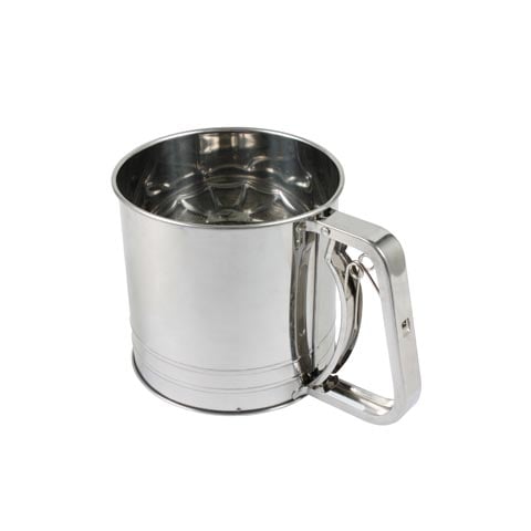 STAINLESS STEEL FLOUR SIEVE WITH HAND PRESS