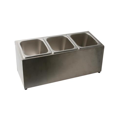 Stainless Steel 3-Compartment Pan Organizer For GN 1/6 Pans (Max H15cm)