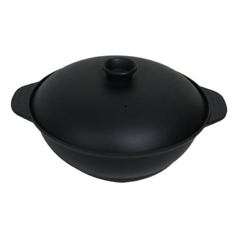 Aluminium Non-Stick Hot Pot With Cover 16cm, Black