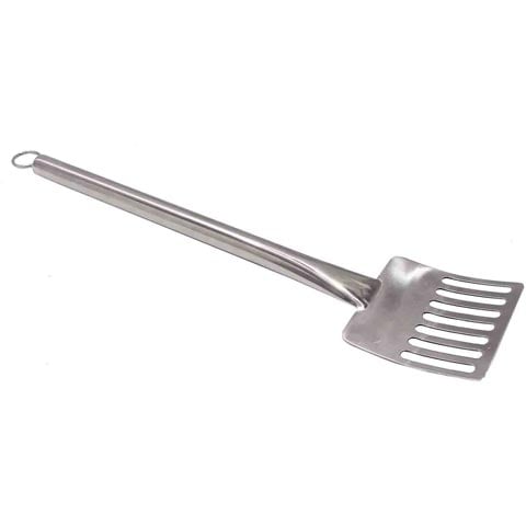 Stainless Steel Slotted Frying Turner With Long Handle W12xL55cm