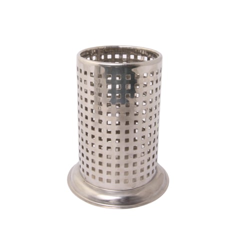 Stainless Steel Round Straw Holder Ø7.3xH13cm