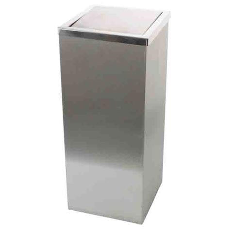 Stainless Steel Square Swing Top Dustbin Ø25xH61cm