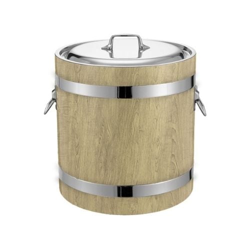 Stainless Steel Bean Curd Pail/Bucket With Lid Ø26xH26cm,10L