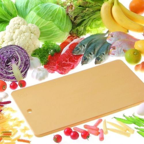 Asahi Elastomer Anti-Bacterial Professional Cutting Board L43.7xW26.4xH1.2cm,Heat Resistance -30 To 130℃, Cream