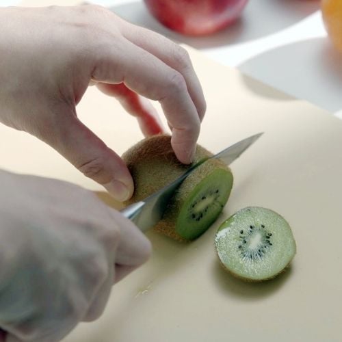 Asahi Elastomer Cutting Board L38xW21xH1.3cm,Heat Resistant To 100°C (Not Dishwashable), Cream