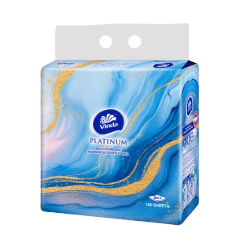 Vinda Platinum Multi-Purpose Hanging Kitchen Towel 180Sheets/Pkt, 4Pkts/Ctn