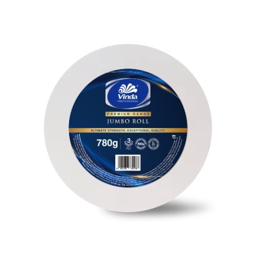Vinda Pro Premium 3-Ply Jumbo Roll Toilet Paper L11.2xW9.5cm, 1678 Sheets/Roll, 188M/Roll, 12Rolls/Ctn