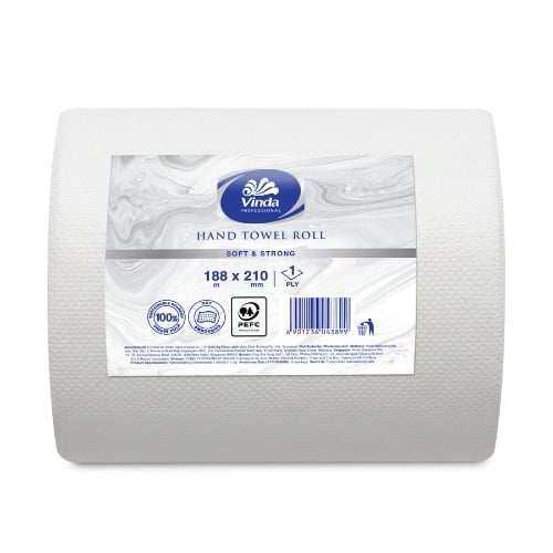 Vinda Pro Hand Towel Roll 1Ply, 188M/Roll, 8Rolls/Ctn