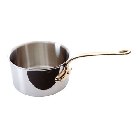 Mauviel Stainless Steel Sauce Pan With Bronze Handle Ø14xH8cm, 1.1L