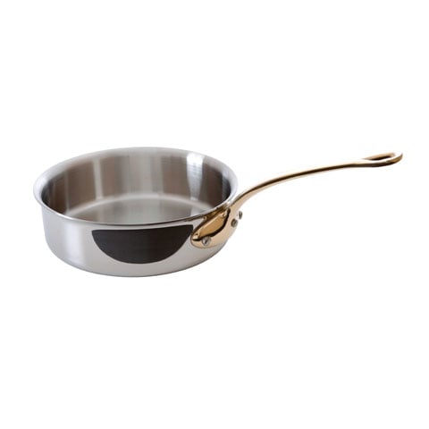 Mauviel Stainless Steel Sauteuse With Bronze Handle Ø24xH7.6cm, 3.1L