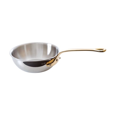 Mauviel Stainless Steel Curved Saute Pan With Bronze Handle Ø20xH7cm, 1.6L