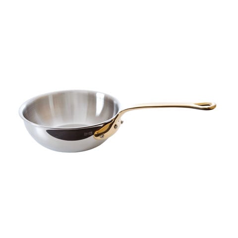 Mauviel Stainless Steel Curved Saute Pan With Bronze Handle Ø24xH8cm, 2.8L