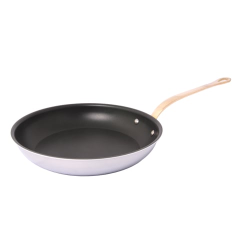 -OM- S/S ECLIPSE FRYING PAN w/BZE HDLE M'COOK, MAUVIEL