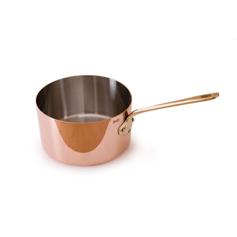 (11-00512) COPPER SAUCE PAN WITH BRONZE HANDLE (S/S INTERIOR), Ø14x7cm, 1.1L, M'HERITAGE, MAUVIEL