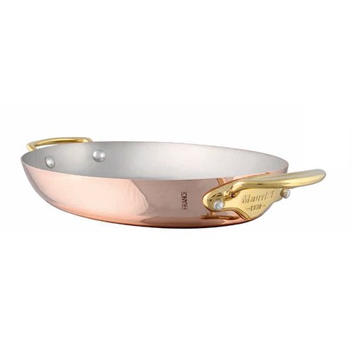 Mauviel Copper Oval Pan With 2 Bronze Handle (Stainless Steel Interior) Ø30xH4cm