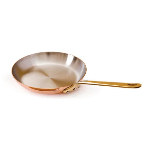 Mauviel Copper Round Frying Pan With Bronze Handle (Stainless Steel Interior), Ø26xH4cm