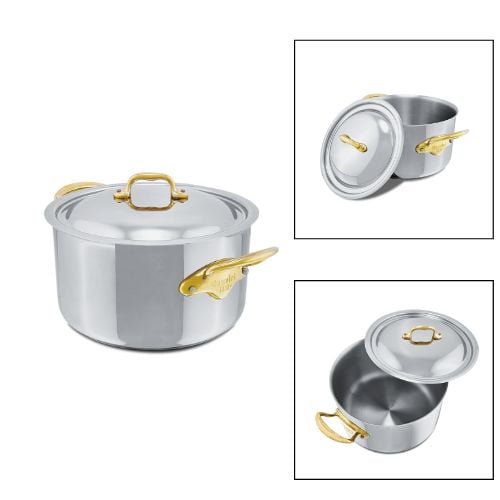 Mauviel M’Cook Cocotte with Stainless Steel Lid And Bronze Handle Ø20xH11cm, 3.4L