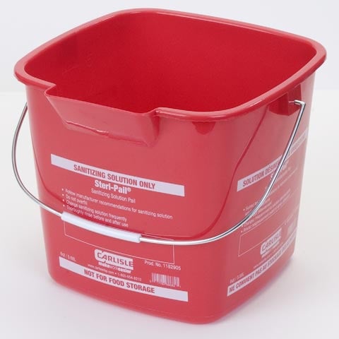 SQ PLC STERI PAIL, L21.6xH18.4cm, 6qt, RED, CARLISLE