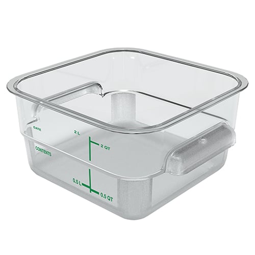 Carlisle PC Square Food Container L7.13xW7.13xH3.8", 2Qt, Clear