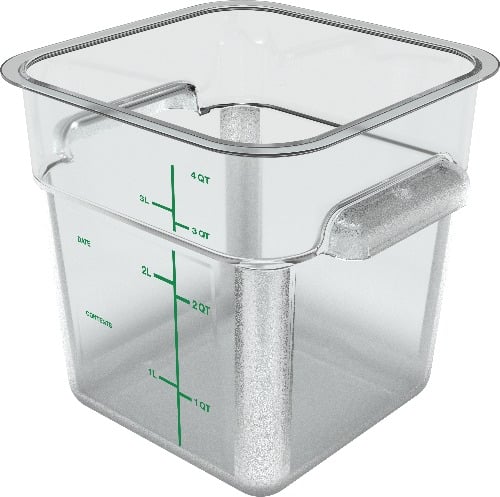 Carlisle PC Square Food Container L7.13xW7.13xH7.29", 4Qt, Clear