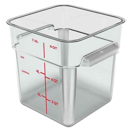 Carlisle PC Square Food Container L8.75xW8.75xH9", 8Qt, Clear