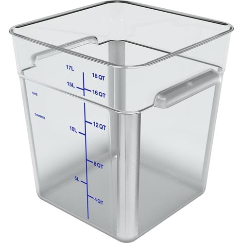 Carlisle PC Square Food Container L11.13xW11.13xH12.58", 18Qt, Clear