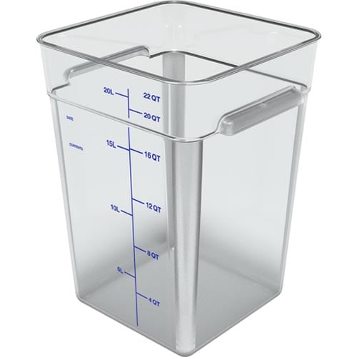 Carlisle PC Square Food Container L11.13xW11.13xH15.72", 22Qt, Clear