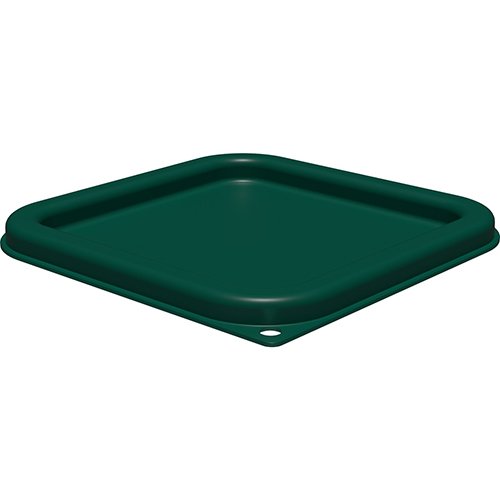 Carlisle PE Square Food Container Lid L7.31xW7.31xH0.63" For 2 & 4Qt #11950/51, 11960PE/61PE Container, Forest Green