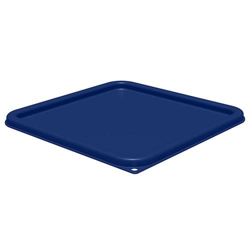 Carlisle PE Square Food Container Lid L11.38xW11.38xH0.63" For 12, 18 & 22Qt #11954/55/56, 11964PE/65PE/66PE-02 Container, Blue