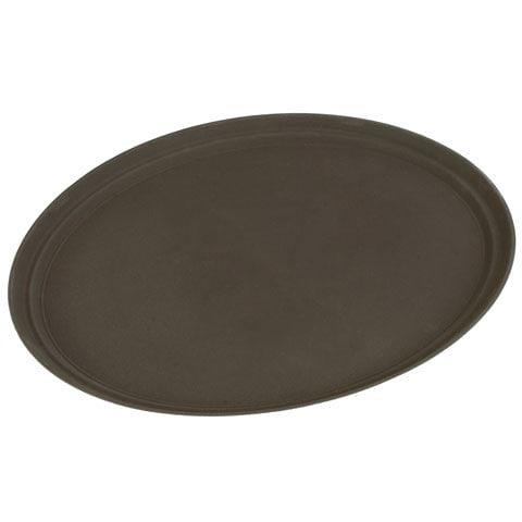 Carlisle Oval Non-Slip Grip Tray, 29X24", Toffee Tan, True Basics