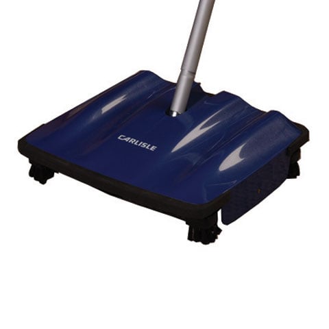 Carlisle Duo-Sweeper™ Multi-Surface Floor Sweep With Handle, 9-1/2", Blue, Flo-Pac