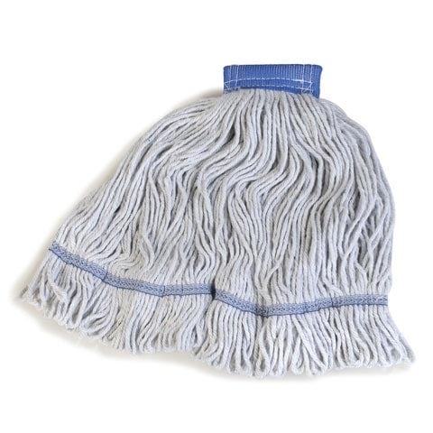 Carlisle 4-Ply X-Large Blue Band Synthetic Cotton Looped-End Mop, L18", White