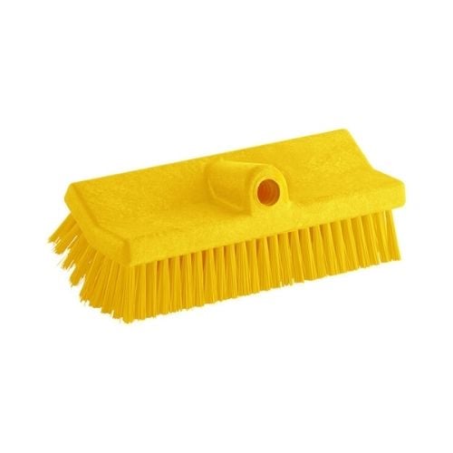 Carlisle Scrub Brush With Polyester Bristles 10", Yellow