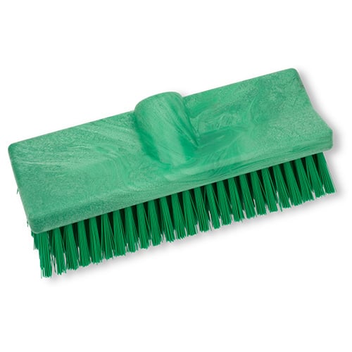 SCRUB BRUSH WITH POLYESTER BRISTLES L10", GREEN, CARLISLE