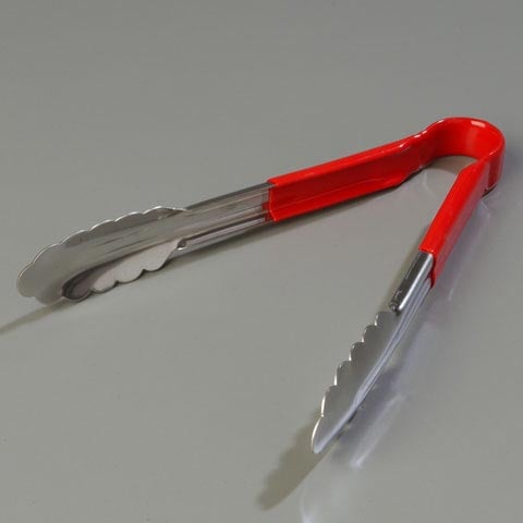 Carlisle Stainless Steel Tong With Dura-Kool Handle L9.5", Red