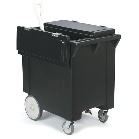 Carlisle Cateraide™ Ice Caddy 200Lb With 10" Wheels, 2 Swivel Casters (1 With Brake), Black