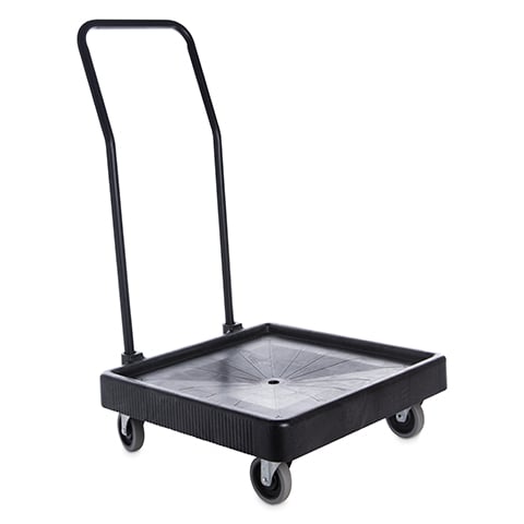 WAREWASHING RACK DOLLY WITH HANDLE L57.15xW57.15xH100.3cm, BLACK, CARLISLE