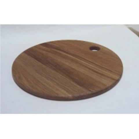 Mye Wooden Tavola Round Serving Board with Hole Handle, Oak-Oiled, Ø30xH1.5cm