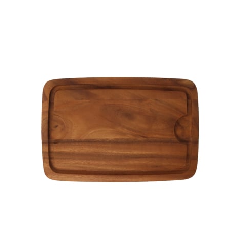 Mye Wooden Rectangle Carving Board with Groove, Acacia-Oiled, L30xW20xH2cm