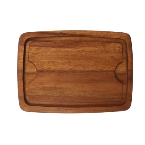 Mye Wooden Rectangle Carving Board with Groove, Acacia-Oiled, L35xW25xH2cm