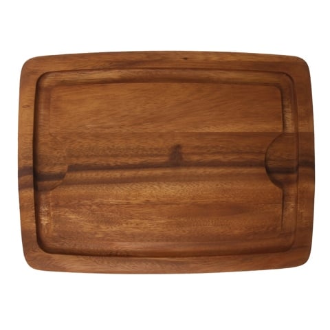 Mye Wooden Rectangle Carving Board with Groove, Acacia-Oiled, L40xW30xH2cm