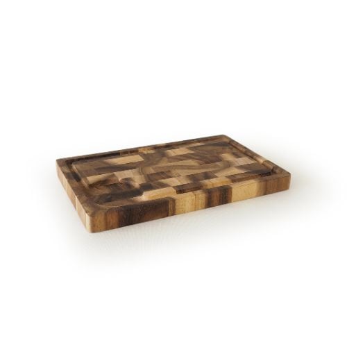 Mye Wooden Rectangle GN 1/4 Carving Board With Groove & 1 Corner Well, Acacia-Oiled, L16xW26.5xH2cm, Simple