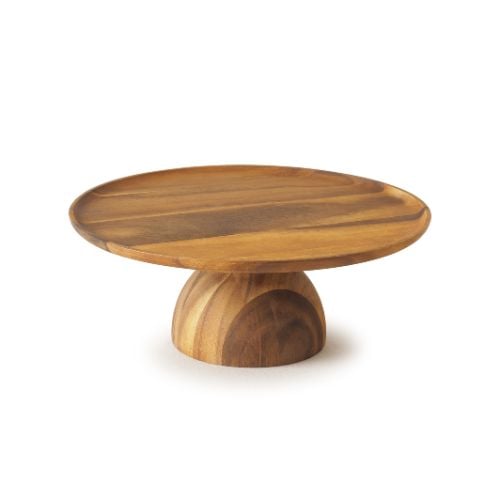 Mye Wooden Round Tall Cake Stand, Acacia-Oiled, Ø38.6xH15cm, Large, Mira