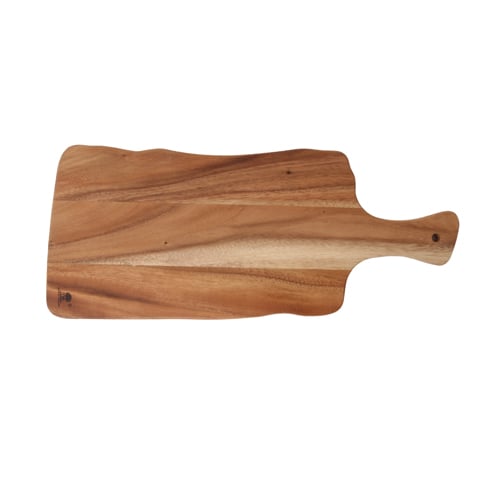 Mye Rustic Wooden Rectangle 2-Toned Serving Board with Handle, Acacia-Laquered, L48.5xW20.4xH1.5cm