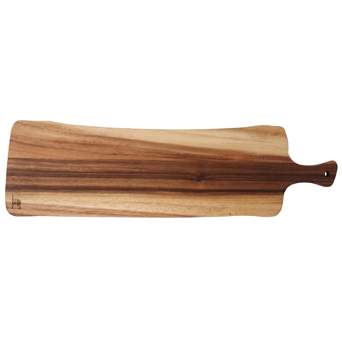 Mye Rustic Wooden Rectangle 2-Toned Serving Board with Handle, Acacia-Laquered, L59xW17xH1.5cm