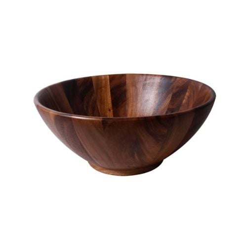 Mye Wooden Round Salad Bowl, Acacia-Oiled, Ø26xH11.4cm, Medium, Fusion