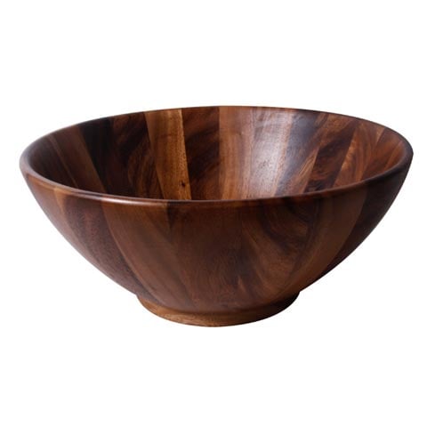 Mye Wooden Round Salad Bowl, Acacia-Oiled, Ø35xH15cm