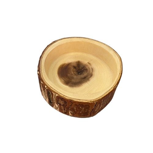 Mye Wooden Round Salad Bowl, Acacia-Laquered, Ø15xH5cm, Small, Edge
