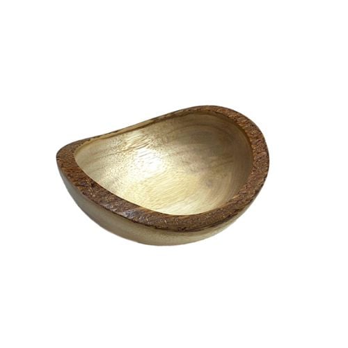 Mye Wooden Oval Salad Bowl, Acacia-Laquered, Ø15xH7cm, Small, Edge