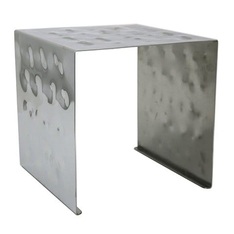 Stainless Steel Square Buffet Stand L17xH17cm, Hammer Finish